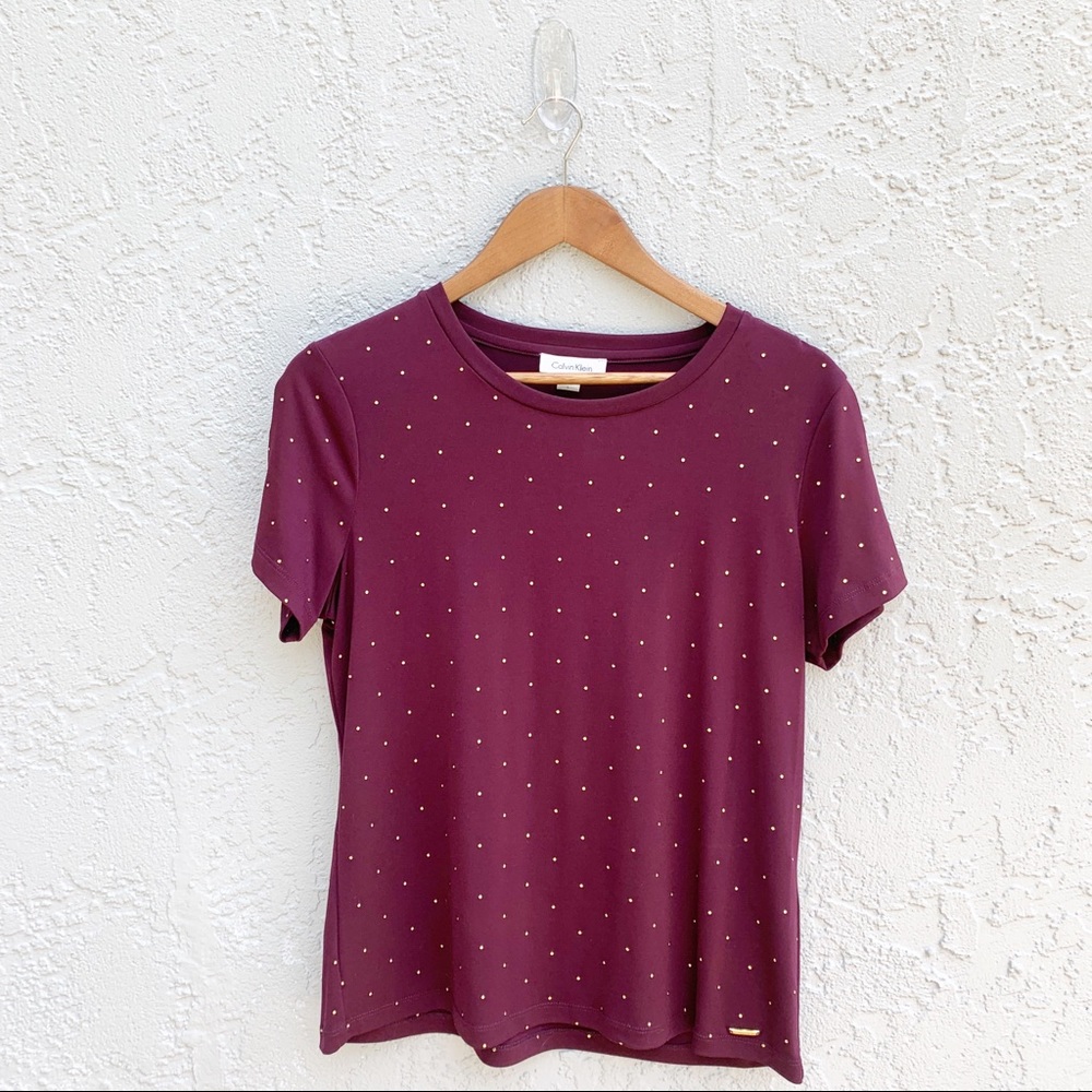 Calvin Klein Women’s Stud Purple Top, Size L
